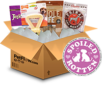 click on the photo to visit PetFlow.com and to learn more about the Spoiled Rotten Box